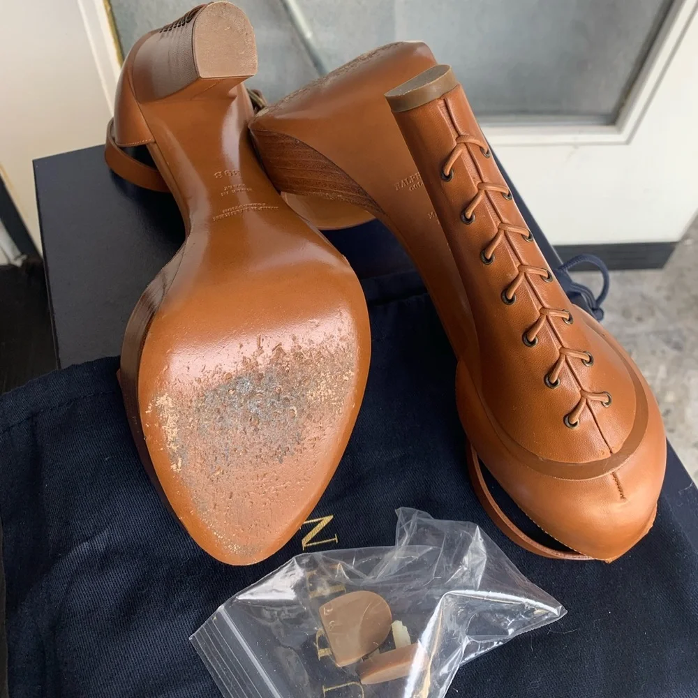 Ralph Lauren Purple Collection Leather Platform - Picture 5 of 5